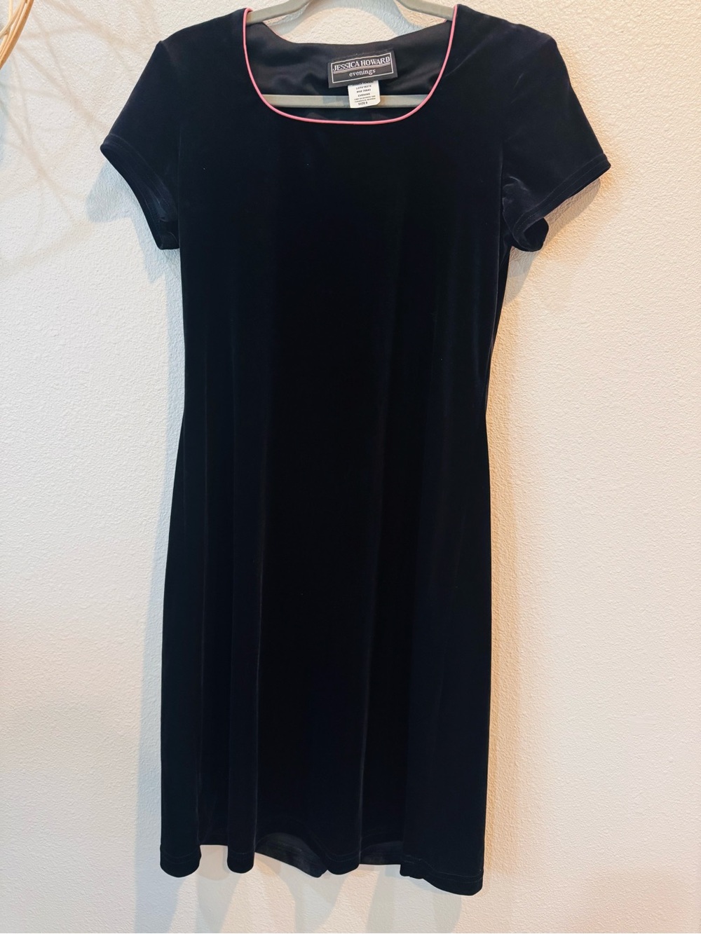 Jessica Howard Black Pink Trim Dress Y2K Inspired Size 6